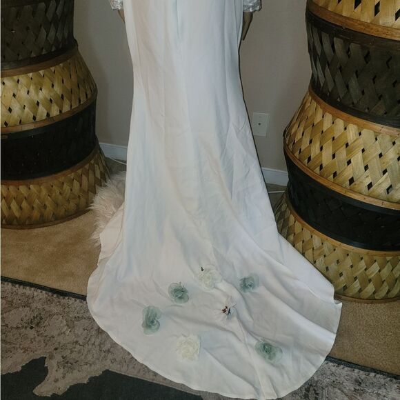 🆕️👰Romantic Bridal Wedding Mermaid Sexy Slit With V-neck, SZ 10 - Picture 14 of 16
